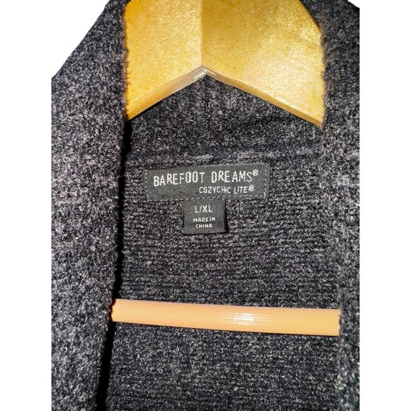 Barefoot Dreams Cardigan Womens L/XL Gray CozyChic Lite Circle Open Sweater 452 - Picture 2 of 5